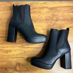 MIA  Platform Chunky Heel Ankle Boots 7.5 Black Faux Leather Goth Whimsygoth NEW Photo 2