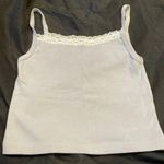 Brandy Melville NWOT  belle lace trim tank top one size baby blue white lace Photo 0