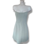 Susana Monaco Pebble Strapless Corset Mini Dress S Sage Green / Slate Photo 3