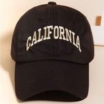 SheIn Letter Embroidery California Gold and Black Baseball Cap Photo 0