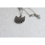 Source Unknown Hello Cat White Faced Kitty Silver Tone Link Chain Cottagecore Fairy Necklace Photo 3