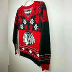 Chicago Blackhawks Holiday Sweater NHL Officially Licensed Women’s Size Medium Red Photo 1