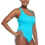 Athena Wave After Wave Tank One Piece Textured Blue Lagoon Swimsuit Size 14 NWT Photo 2