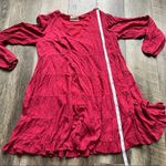 Urban Outfitters  Red Wine Long Sleeve Tiered Textured Babydoll Dress Size Medium Photo 8