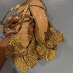 Loeffler Randall LOEFFLER RANDALLCamellia bow-embellished lamé sandals. Photo 1