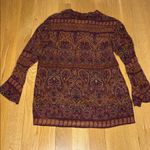 August Silk Blouse 100% Silk Paisley Boho Lagenlook Size Medium Photo 4