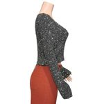 Ba&sh  Darry Knit Sequin Crop Top, Black, Large Photo 10