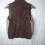 TIARA M Golden Creme Brown Fur Sweater Vest Size M Photo 6