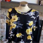 Black and Yellow Midi Sundress with Crew Neck Size M Photo 8
