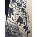 ELEPHANTS Duster Kimono Cardigan Coverup Boho Tassels ONE SIZE Blue Photo 5