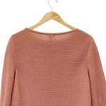 Garnet Hill 100% Baby Alpaca Sweater Scallop Trim Clay Size Medium Peruvian Wool Photo 4