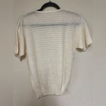 Short sleeve ivory Detail knit sweater Womens M White Size M Photo 5