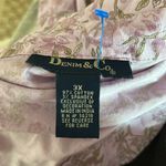 Denim & Co Vintage Lilac Floral Patch Work Print Blouse Size 3X Photo 2