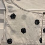 A New Day  Women's Linen Blend Sleeveless‎ V-Neck Blouse Large White Polka Dot Photo 6