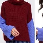 Free People Park City Color block Knit Oversized Chunky Pullover Sweater Photo 1