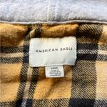 American Eagle  Yellow Plaid Flannel Hoodie Photo 1
