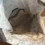 Myra Bag Brown and Cream Patterned Backpack with Leather Accents Photo 5