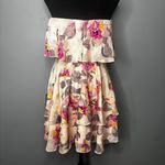 Lulus Perfect Paradise Strapless Jacquard Mini Dress Pink Floral Women's Size S Photo 4