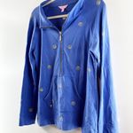 Lilly Pulitzer Skipper 1/2 Zip Seashell Embroidered Popover Sweatshirt Blue L Photo 4