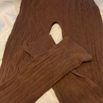 Poof! Poof Brand….Chocolate Brown Textured Cotton Leggings Photo 2