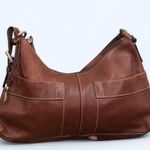 FOSSIL Vintage Y2K Brown leather baguette shoulder hobo hand bag purse boho satchel cargo pockets #grunge #whimsygoth #preppy #officesiren Photo 1