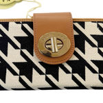 Spartina 449 NWT Stoddard Turnlock Wallet Houndstooth Black and Cream Photo 0