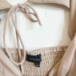 Majorelle  | Revolve Emily Cropped Linen Blend Blouse Top Beige Size‎ Medium Photo 5