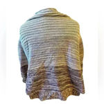 SOL 100% BABY ALPACA Poncho Cardigan Sweater One Size Peru Blue Photo 2