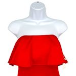 Liv Foster Ruffle Crepe Back Satin Red Popover Dress Size 0 NWT Photo 2