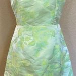 Lulus Brighter Side Light Green Floral Satin Jacquard Mini Dress Size M Photo 1