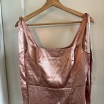 Birdy Grey  Eugina Convertible Midi Dress Shiny Satin Rose Gold Photo 3