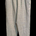 Soft Surroundings  Women's Size Large Linen Cuffed‎ Elastic Waist Pants Oatmeal Photo 0