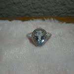 Womens Vintage Beautiful 14KT WHITE GOLD 2.17ct AQUAMARINE & DIAMOND RING SIZE 9 Blue Photo 5