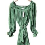 Baltic Born NEW Aubrey Off the Shoulder Pleated Mini Dress Green Large L NWT Photo 4