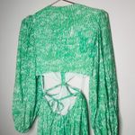 Jonathan Simkhai Adelaide Green Floral Print Satin Cutouts Maxi Dress size XS Photo 6