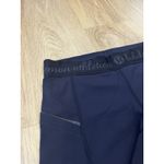 Lululemon Athletica Biker Navy Shorts Wide Waisband Activewear Pockets 6 Blue Photo 1