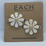Each Jewels Mother Of Pearl Flower Barrette Clips NWT Multi Photo 0