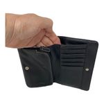 Franco Sarto Women's Black Leather Fold Over Snap Closure Wallet w Change Pouch Photo 6