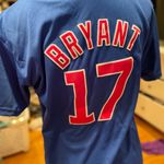 Majestic  MLB Chicago Cubs #17 Kris Bryant Button Up Jersey Cool Base Size Large Photo 1