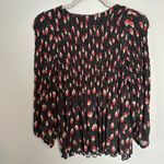 Anna Sui  Black Roses Are Red Smocked Top Blouse NEW Medium NWT Photo 3