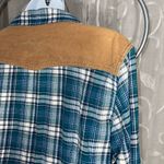 Bluecrush Plaid Long Sleeve Shirt with Corduroy Accents Blue Size L Photo 7