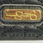 Jessica Simpson  Black Quilted Zip Around Wallet Gold Logo Leopard Lining Women Photo 1