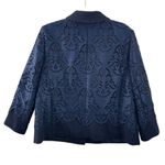 Ann Taylor NWT  Navy Blue Damask‎ Lace Collared Blazer Jacket Size 12 Coat Photo 1