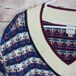 Anthropologie Maeve V-neck Cropped Fair Isle Sweater Size XS NEW Photo 4