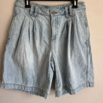 Lands End Light Wash Blue Denim Paperbag Jean Shorts Womens 10 Eclectic Grandpa Photo 0