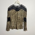 Zara Basic Top Women S Chetah Leopard Lace Illusion Mobwife CB92S Y2K Bratz Fall Black Photo 1