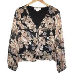 Saltwater Luxe ANTHROPOLOGIE  Women’s Kaitlyn Brown Floral Top Photo 3