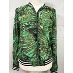 Juicy Couture  Sheer Tropical Palm Tree Leaf Bomber Jacket Small Photo 3