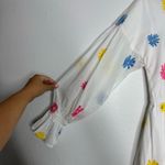 Something Navy Rainbow Multi Flower Embroidered Tiered Long Sleeve Maxi Dres Photo 2