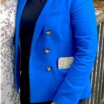 Talbots  Petite Royal Blue blazer with brown buttons  Photo 1
